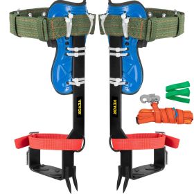 VEVOR Tree Climbing Spikes, 4 in 1 Alloy Metal Adjustable Pole Climbing Spurs, w/Security Belt & Foot Ankle Straps, Arborist Equipment for Climbers