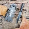 Portable Necklace Survive Opener EDC Pocket Self Blade Fruit Knife Camp Outdoor Hunt Defense Black Hike