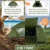 84.6*34.5*49.2in military green camping tent with tent storage bag and adjustable leg brackets with camp bed