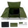 84.6*34.5*49.2in military green camping tent with tent storage bag and adjustable leg brackets with camp bed