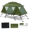 84.6*34.5*49.2in military green camping tent with tent storage bag and adjustable leg brackets with camp bed