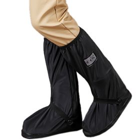 Waterproof Rain Boot Shoe Cover with reflector (Color: Black)