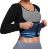 Sauna Suit For Women Sweat Body Shaper Waist Trainer Long Sleeve Zipper Shirt ( Buy A Size Up )